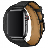 Браслет кожаный Leather Double Tour для Apple Watch 42, 44, 45mm
