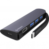Многопортовый адаптер Deppa 5-in-1 Type-C