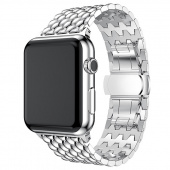 Браслет стальной iCarer Armor Steel для Apple Watch 42, 44, 45mm