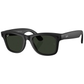 Умные очки Ray-Ban Wayfarer, черная матовая оправа, Фотохром: Прозрачные - Графитово‑Зелёные, M