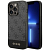 Чехол iPhone 15 Pro Накладка Кожзам Guess 4G Bottom stripe Metal logo Hard