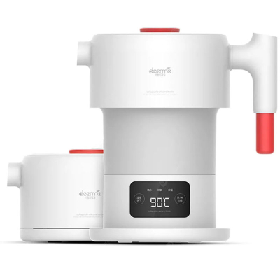 Складной силиконовый чайник Deerma, 0.6 л (Чайник Xiaomi Deerma Collapsible Silicone Kettle Белый)