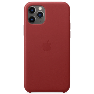 Чехол iPhone 11 Pro Max Накладка Leather Case (iPhone 11 Pro Max Накладка Красный)